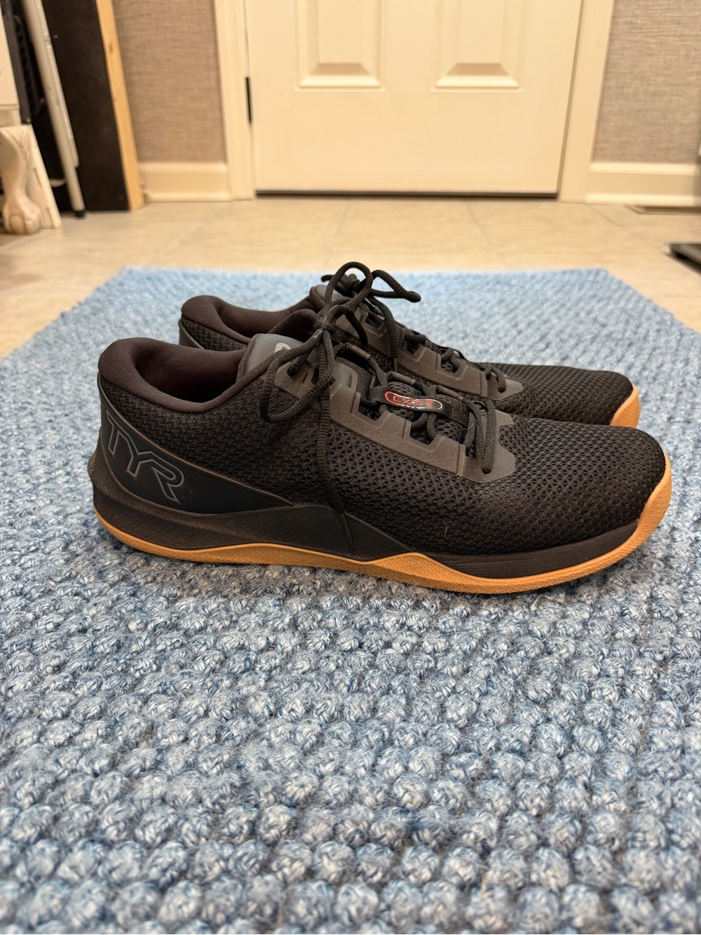 TYR Men's Black Mesh Sneakers with Gum Outsole